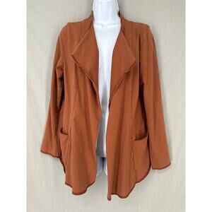 Iridium Jacket Womens Small Brown Cotton Stretch Drape Lagenlook Boho Comfort